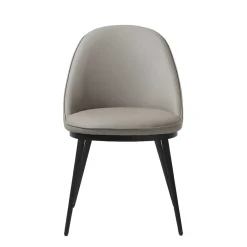 Wohnen Schwarze Möbel|Graue Möbel*Skandi Kunstlederstuhl in Taupe & Schwarz - Johns