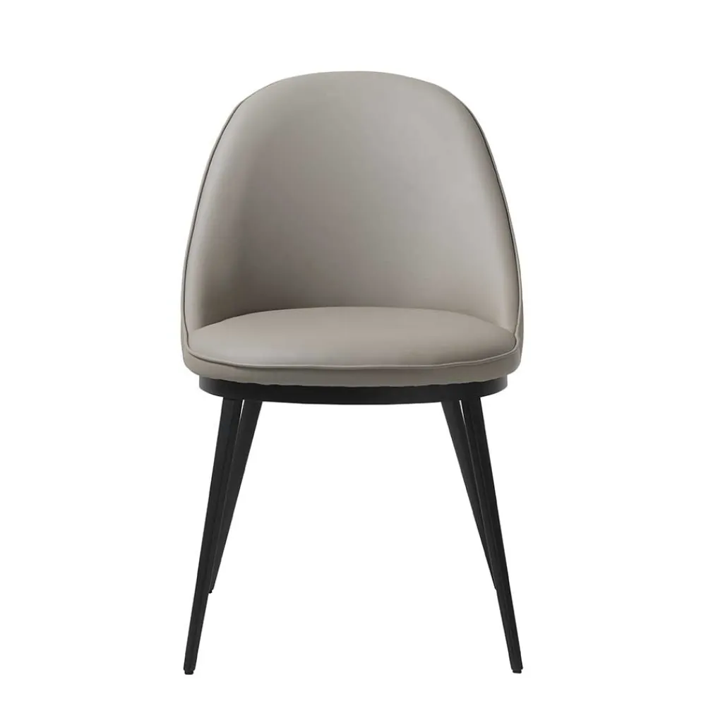 Wohnen Schwarze Möbel|Graue Möbel*Skandi Kunstlederstuhl in Taupe & Schwarz - Johns