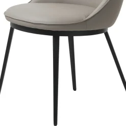 Wohnen Schwarze Möbel|Graue Möbel*Skandi Kunstlederstuhl in Taupe & Schwarz - Johns