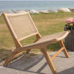 Wohnen Skandi Loungestuhl aus Kordel Geflecht - Yannick