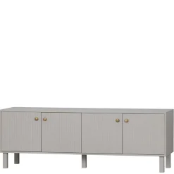 Wohnen Skandi Lowboard 4-türig in Grau - Huvina