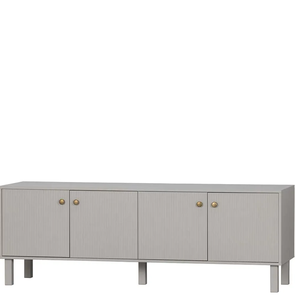 Wohnen Skandi Lowboard 4-türig in Grau - Huvina