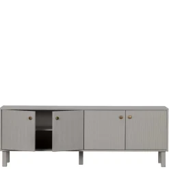 Wohnen Skandi Lowboard 4-türig in Grau - Huvina