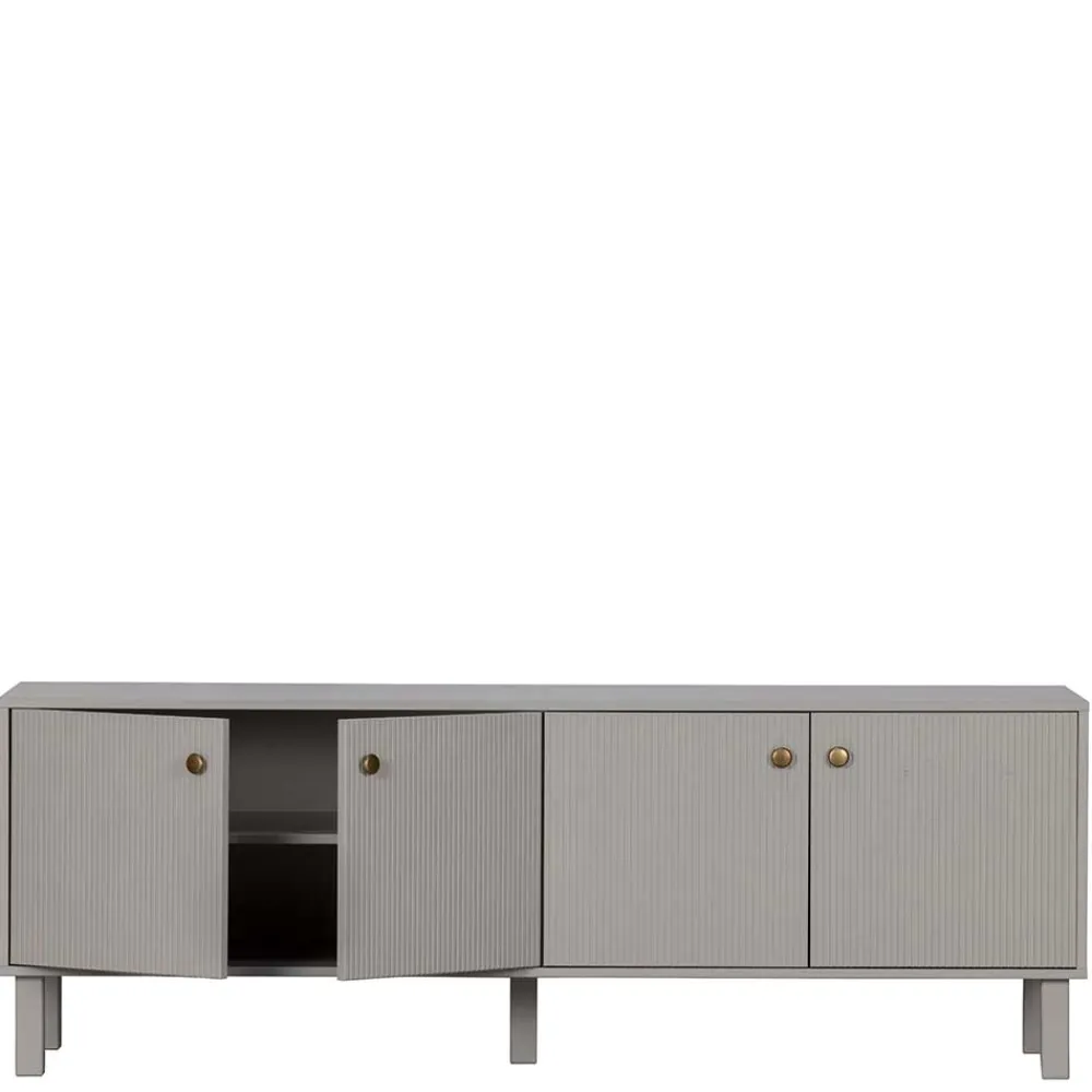 Wohnen Skandi Lowboard 4-türig in Grau - Huvina