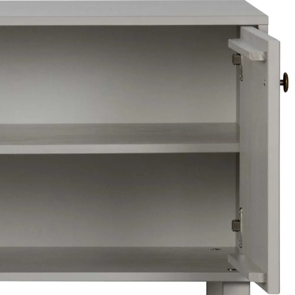 Wohnen Skandi Lowboard 4-türig in Grau - Huvina