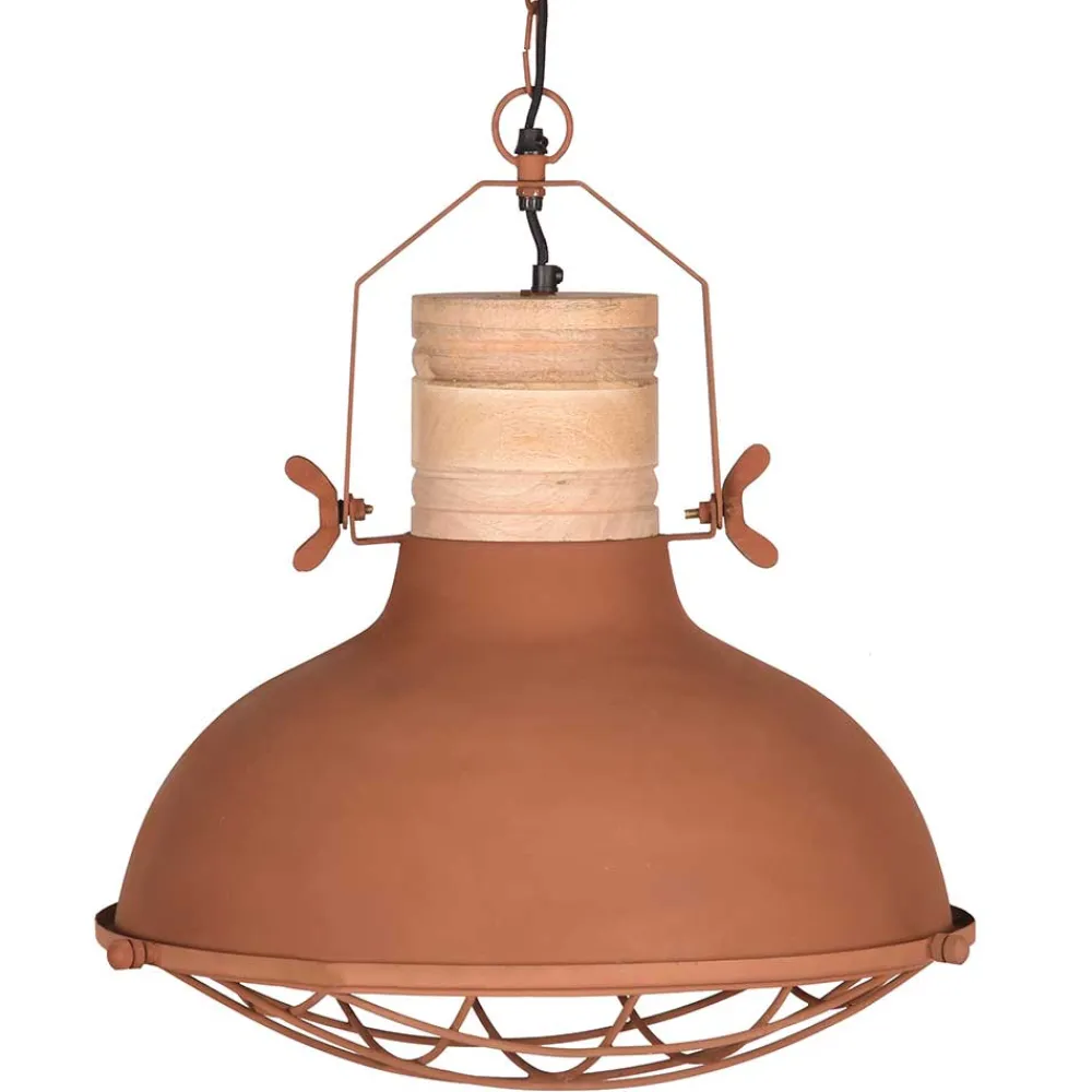 Wohnen Lampen & Leuchten*Skandi Pendelampe in Rost Braun Metall - Adagiona