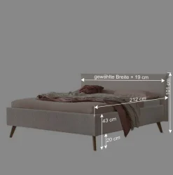 Wohnen Skandinavische Möbel*Skandi Polsterbett in Creme Boucle - Jandaria