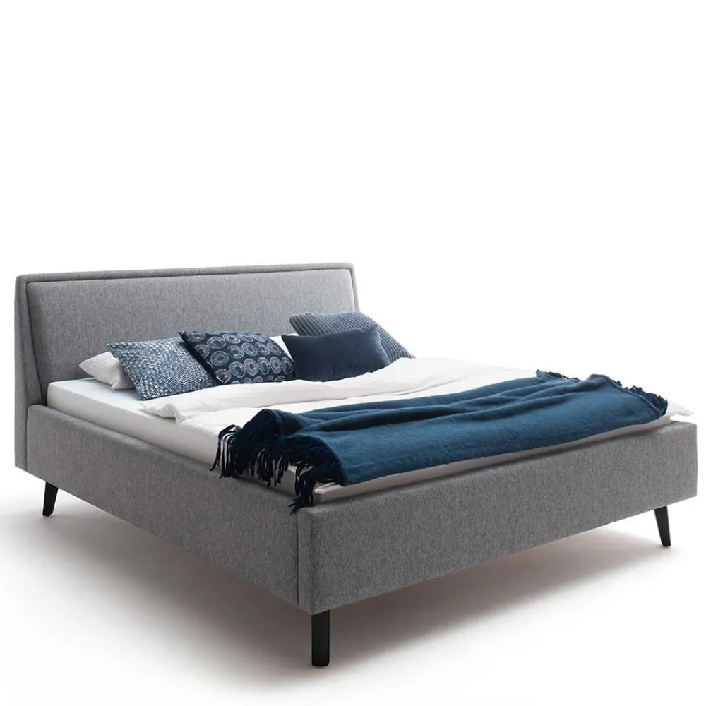 Wohnen Skandinavische Möbel|Jugendbetten*Skandi Polsterbett in Grau Stoff - Optica