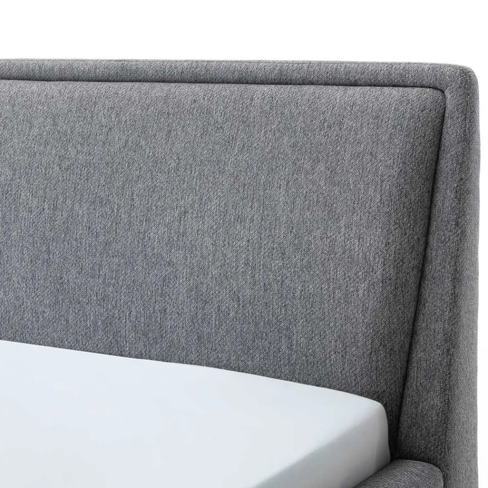 Wohnen Skandinavische Möbel|Jugendbetten*Skandi Polsterbett in Grau Stoff - Optica