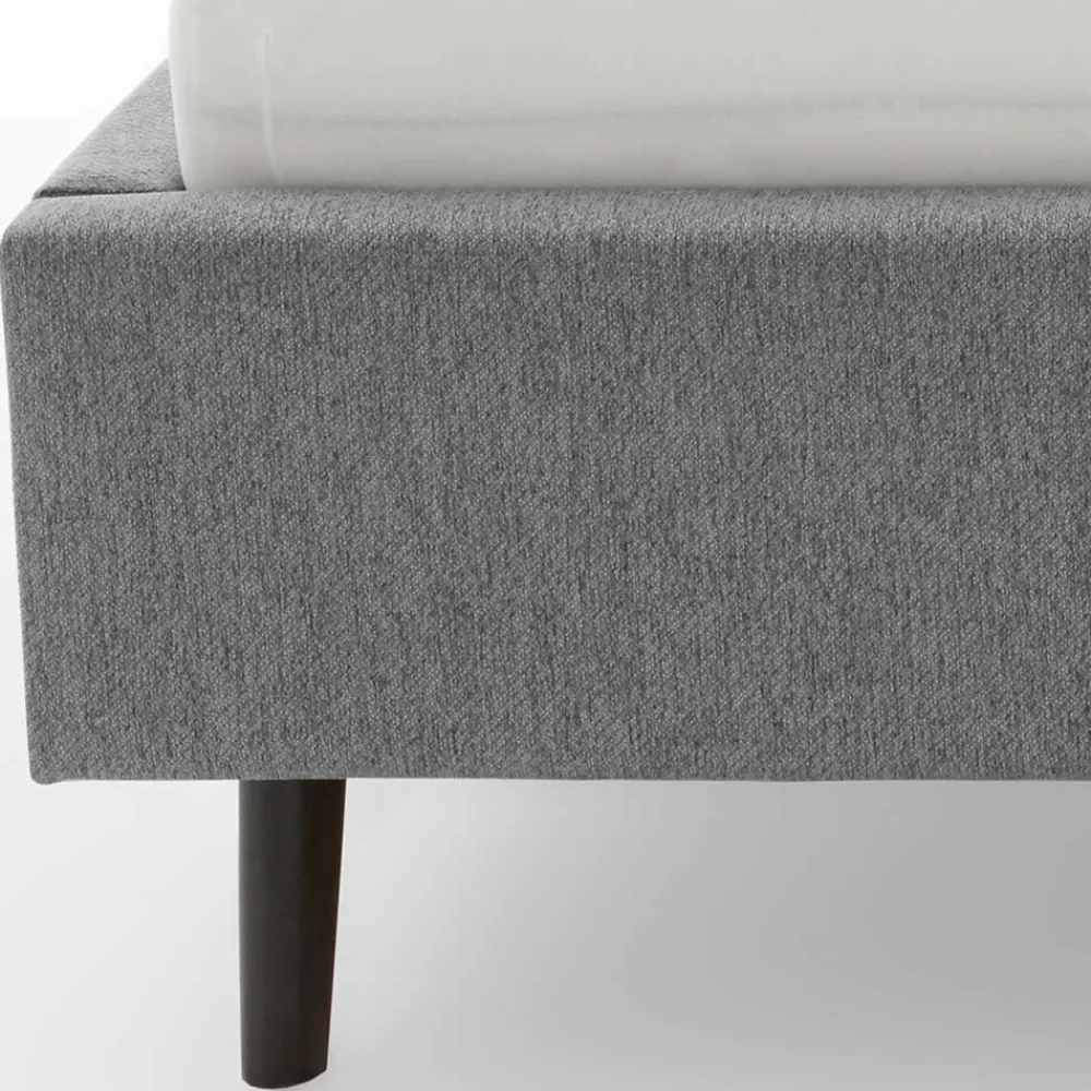 Wohnen Skandinavische Möbel|Jugendbetten*Skandi Polsterbett in Grau Stoff - Optica