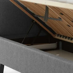 Wohnen Skandinavische Möbel|Jugendbetten*Skandi Polsterbett in Grau Stoff - Optica