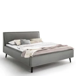 Wohnen Skandi Polsterbett in Hellgrau & Schwarz - Stramo