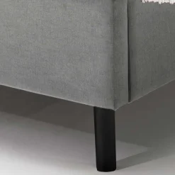 Wohnen Skandi Polsterbett in Hellgrau & Schwarz - Stramo