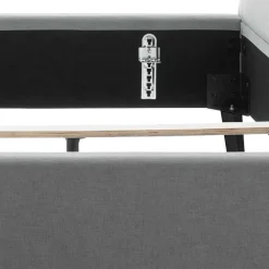 Wohnen Skandi Polsterbett in Hellgrau & Schwarz - Stramo