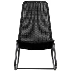 Wohnen Rattanmöbel*Skandi Schaukelstuhl aus Kunstrattan in Schwarz - Vurgos