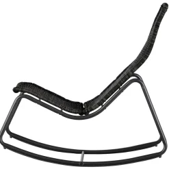 Wohnen Rattanmöbel*Skandi Schaukelstuhl aus Kunstrattan in Schwarz - Vurgos