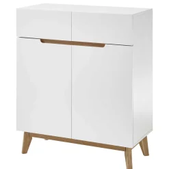 Wohnen Skandi Schuhschrank in Weiß & Eiche - Blacingo