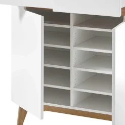 Wohnen Skandi Schuhschrank in Weiß & Eiche - Blacingo
