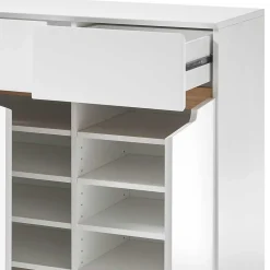 Wohnen Skandi Schuhschrank in Weiß & Eiche - Blacingo