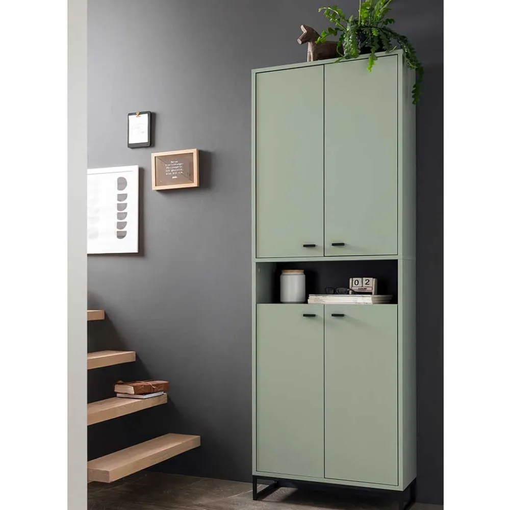 Wohnen Skandi Schuhschrnak in Graugrün - Velmarun