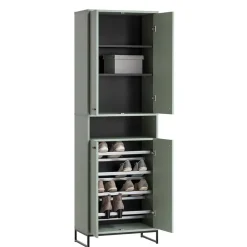 Wohnen Skandi Schuhschrnak in Graugrün - Velmarun