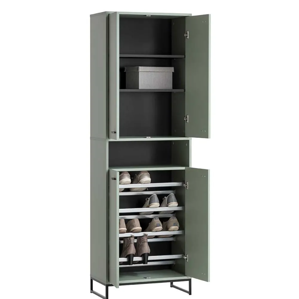 Wohnen Skandi Schuhschrnak in Graugrün - Velmarun