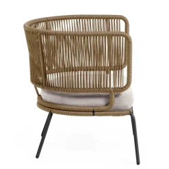 Wohnen Schwarze Möbel|Weiße Möbel*Skandi Sessel aus Geflecht Kordel in Beige - Suvacol (2er Set)