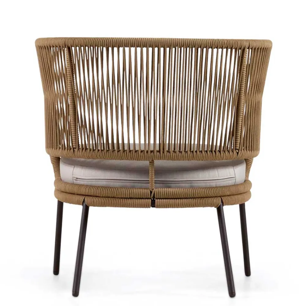 Wohnen Schwarze Möbel|Weiße Möbel*Skandi Sessel aus Geflecht Kordel in Beige - Suvacol (2er Set)