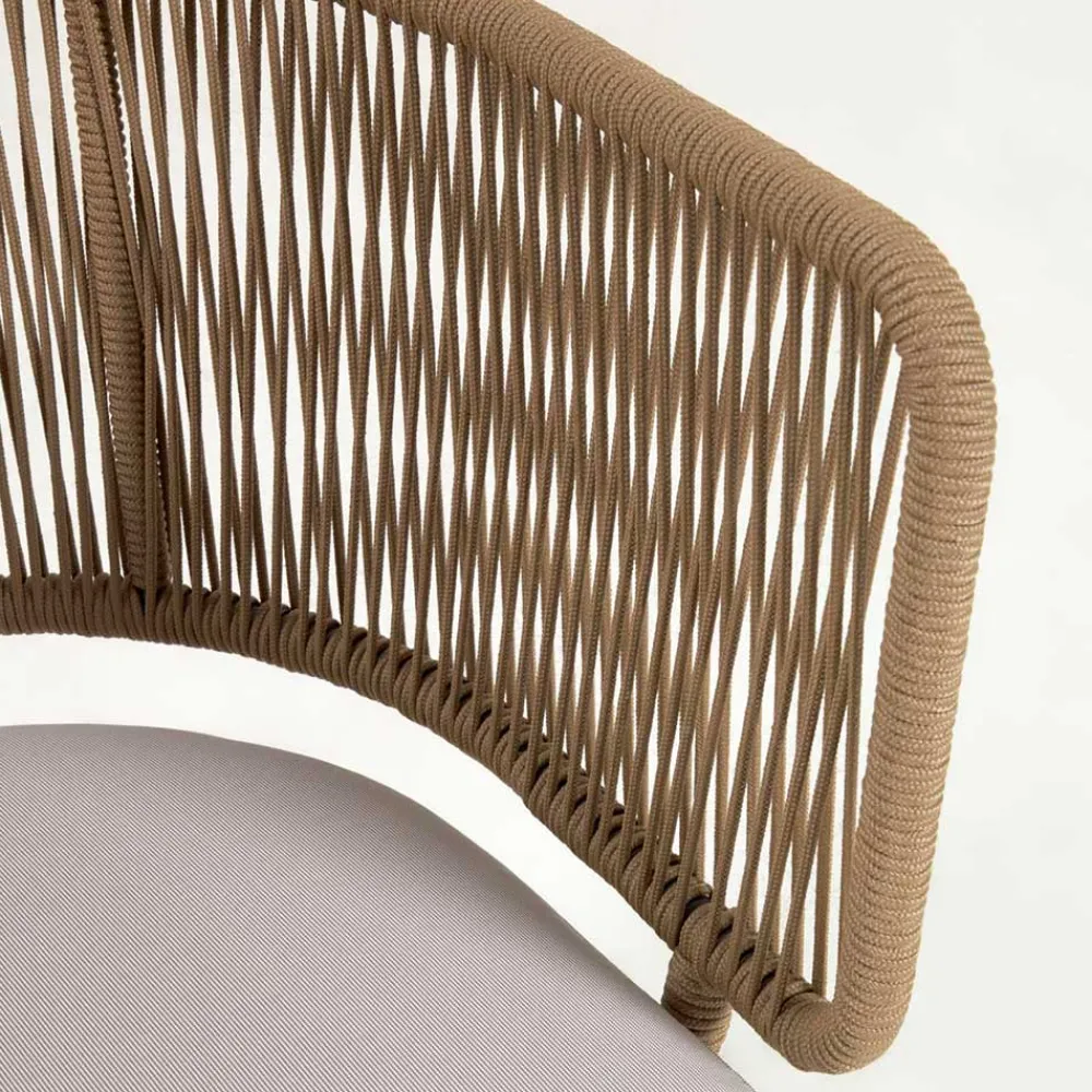 Wohnen Schwarze Möbel|Weiße Möbel*Skandi Sessel aus Geflecht Kordel in Beige - Suvacol (2er Set)