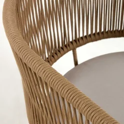 Wohnen Schwarze Möbel|Weiße Möbel*Skandi Sessel aus Geflecht Kordel in Beige - Suvacol (2er Set)