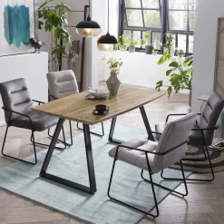 Wohnen Küchen-Essgruppen|Esszimmer Komplett*Skandi Tischgruppe mit Armlehnenstühlen - Rasimo (fünfteilig)