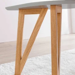 Wohnen Skandi Tischgruppe mit Samt Stühlen - Pius (siebenteilig)