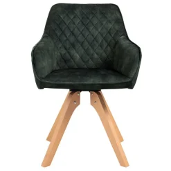 Wohnen Skandi Tischgruppe mit Samt Stühlen - Pius (siebenteilig)