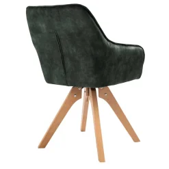 Wohnen Skandi Tischgruppe mit Samt Stühlen - Pius (siebenteilig)