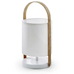 Wohnen Lampen & Leuchten*Skandi Tischleuchte in Weiß & Buche - Rina