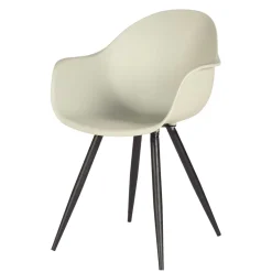 Wohnen Skandi Tischsessel in Hellgrau & Schwarz - Naviron (2er Set)