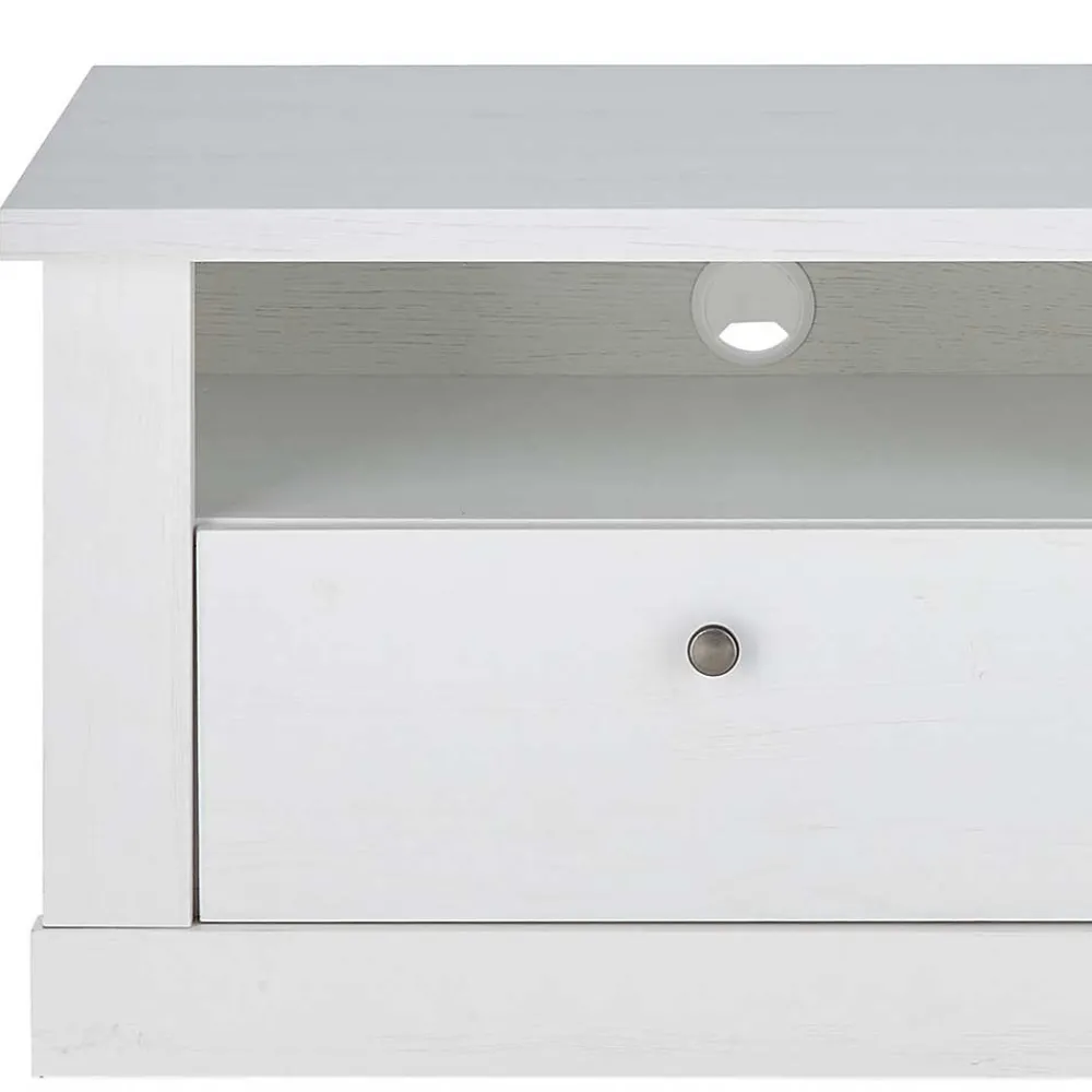 Wohnen Skandi TV Board in weißer Holzoptik Pinie - Liancos