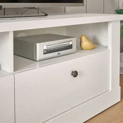 Wohnen Skandi TV Board in weißer Holzoptik Pinie - Liancos