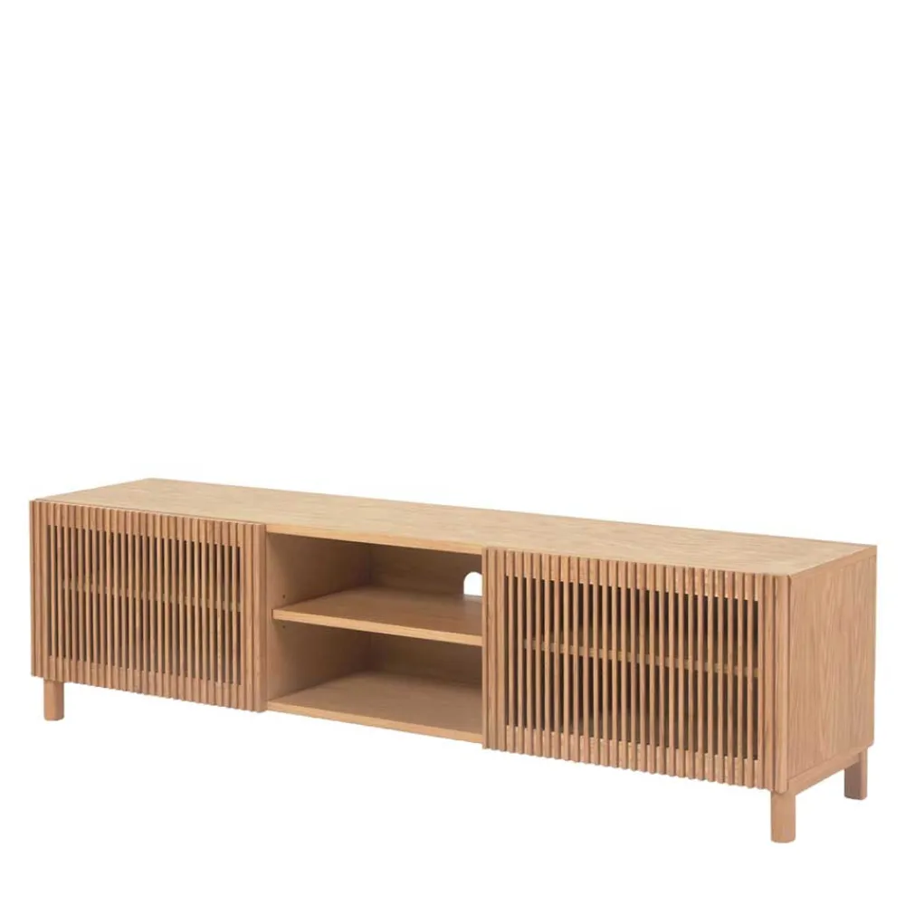 Wohnen Skandinavische Möbel|Sideboards & Kommoden*Skandi TV Lowboard mit Lamellen Klapptüren - Azuro