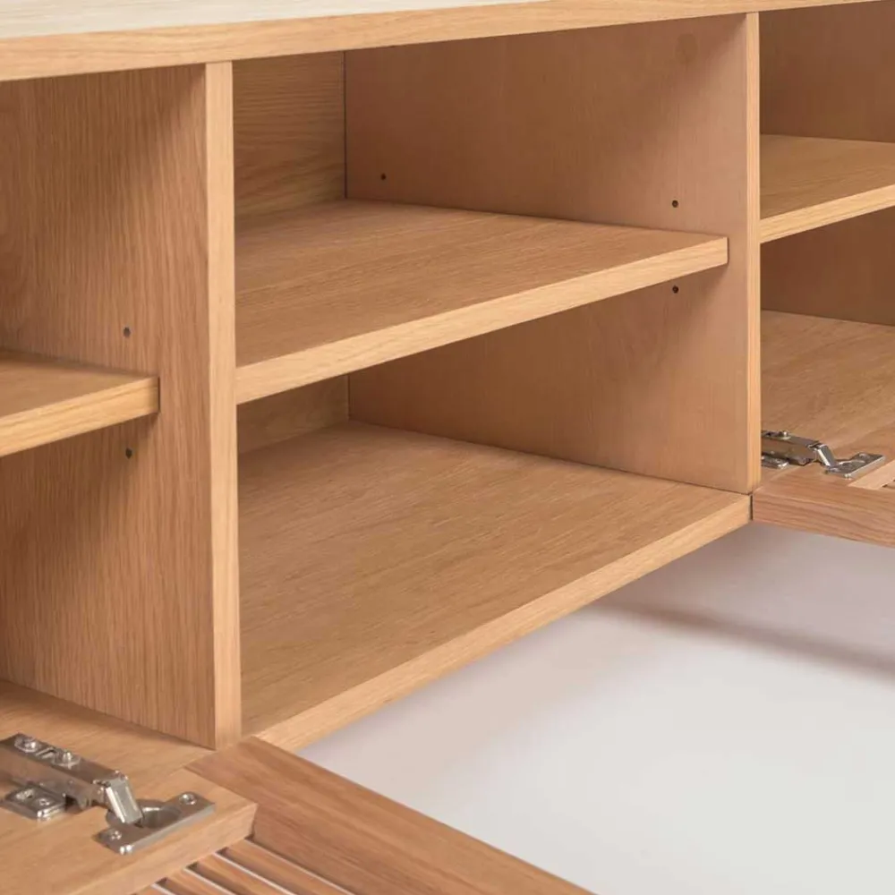 Wohnen Skandinavische Möbel|Sideboards & Kommoden*Skandi TV Lowboard mit Lamellen Klapptüren - Azuro