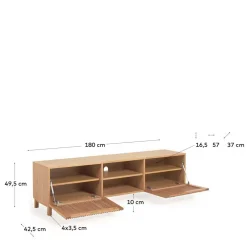 Wohnen Skandinavische Möbel|Sideboards & Kommoden*Skandi TV Lowboard mit Lamellen Klapptüren - Azuro