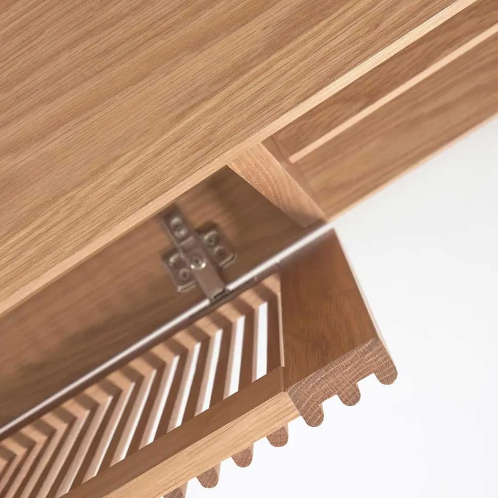 Wohnen Skandinavische Möbel|Sideboards & Kommoden*Skandi TV Lowboard mit Lamellen Klapptüren - Azuro