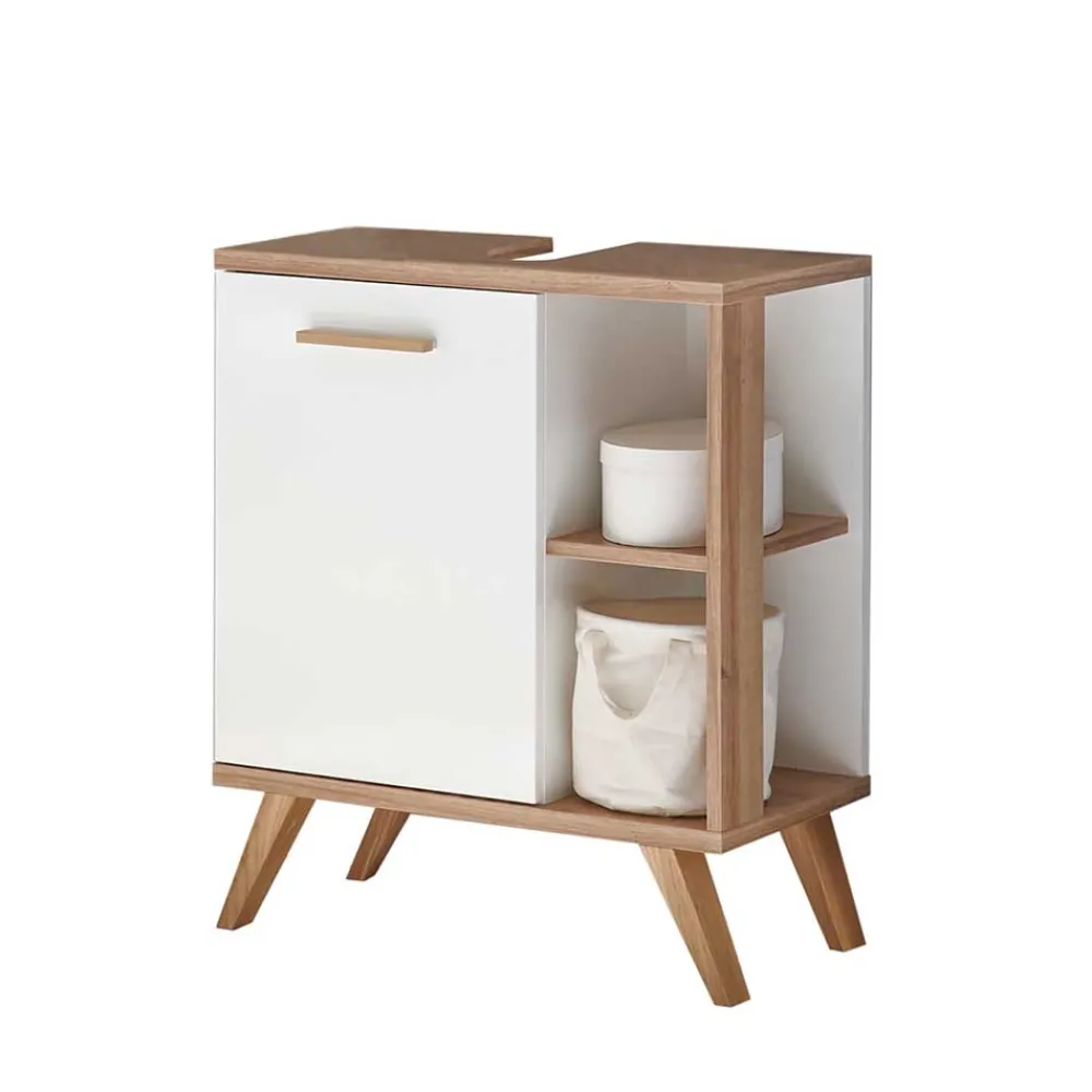 Wohnen Skandinavische Möbel|Waschtisch*Skandi Waschbeckenunterschrank zweifarbig - Timur