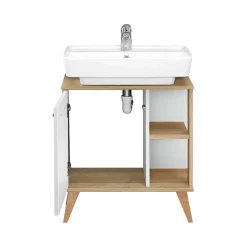 Wohnen Skandinavische Möbel|Waschtisch*Skandi Waschbeckenunterschrank zweifarbig - Timur