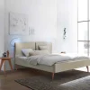 Wohnen Skandinavisches Designbett in Beige mit Kernbuche - Agruma