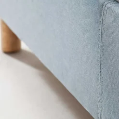 Wohnen Skandinavisches Polsterbett in Hellblau Webstoff - Ortava