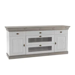 Wohnen Landhausmöbel|Sideboards*Skandinavisches Sideboard Mirandesca in Weiß Grau