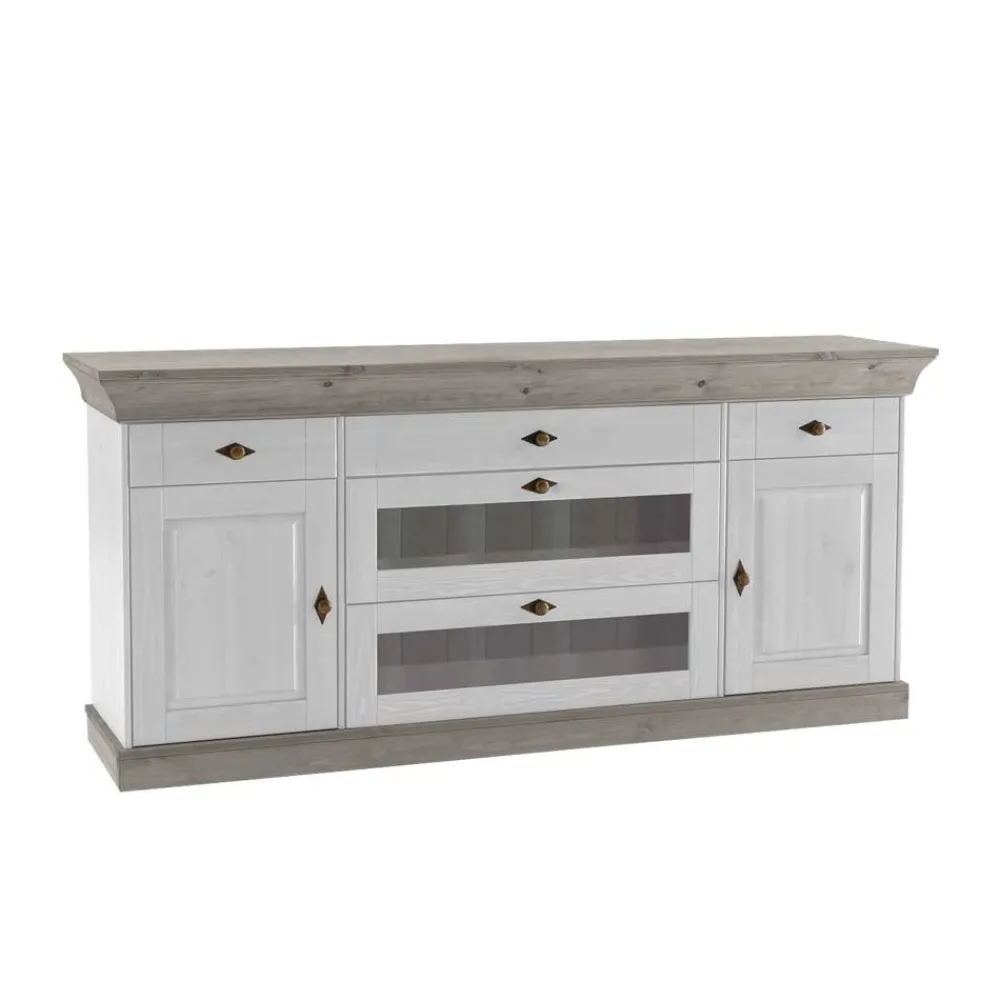 Wohnen Landhausmöbel|Sideboards*Skandinavisches Sideboard Mirandesca in Weiß Grau