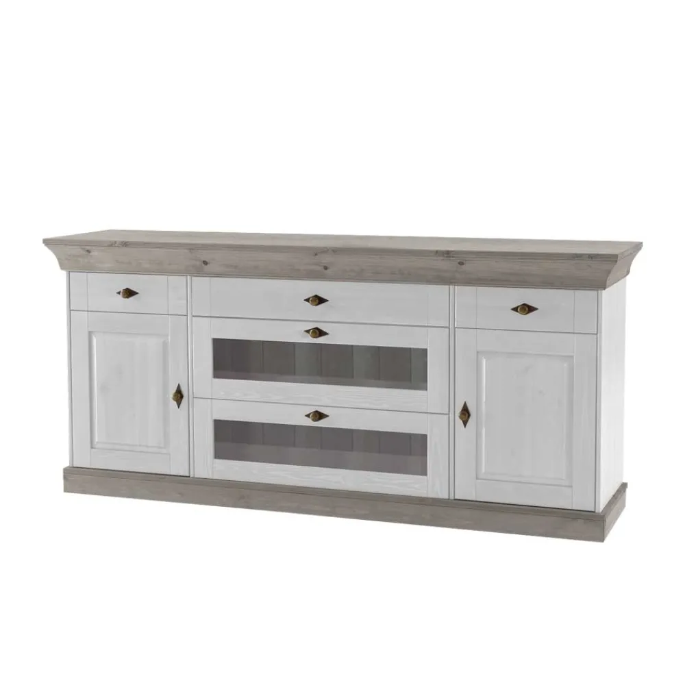 Wohnen Landhausmöbel|Sideboards*Skandinavisches Sideboard Mirandesca in Weiß Grau