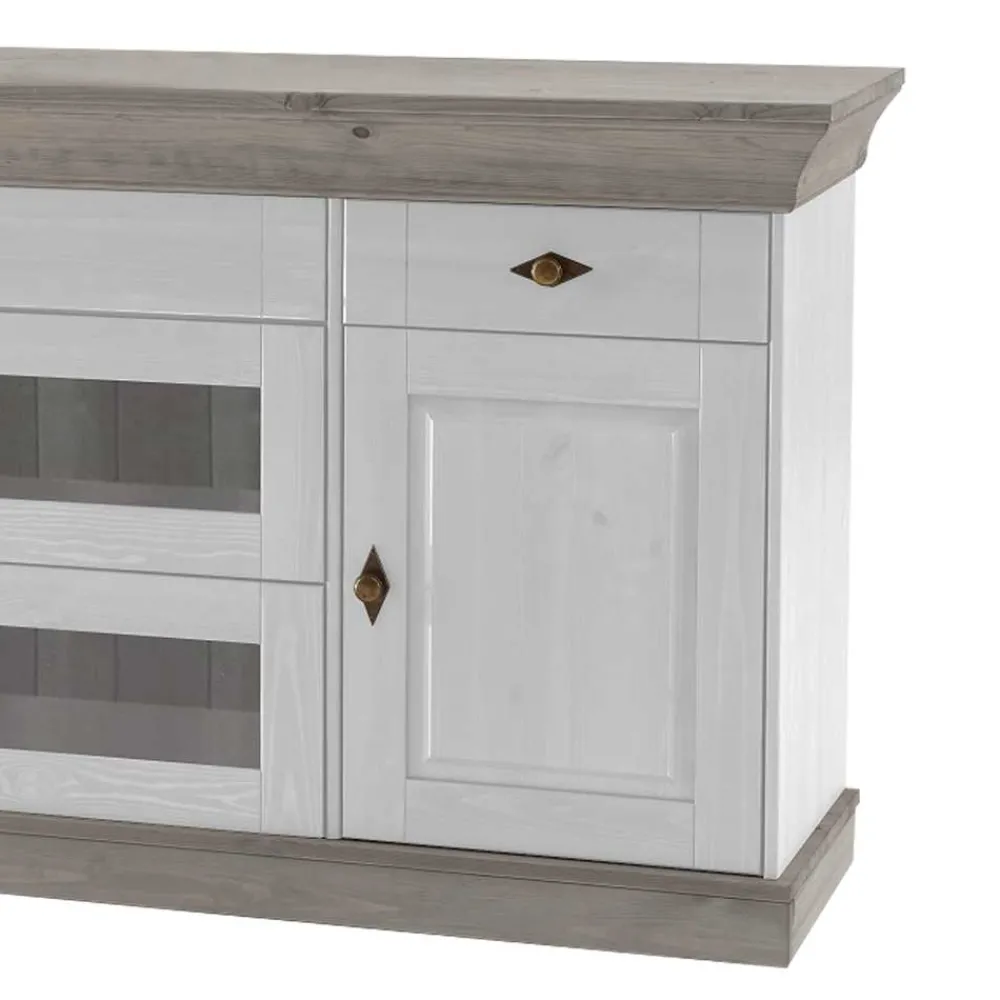 Wohnen Landhausmöbel|Sideboards*Skandinavisches Sideboard Mirandesca in Weiß Grau